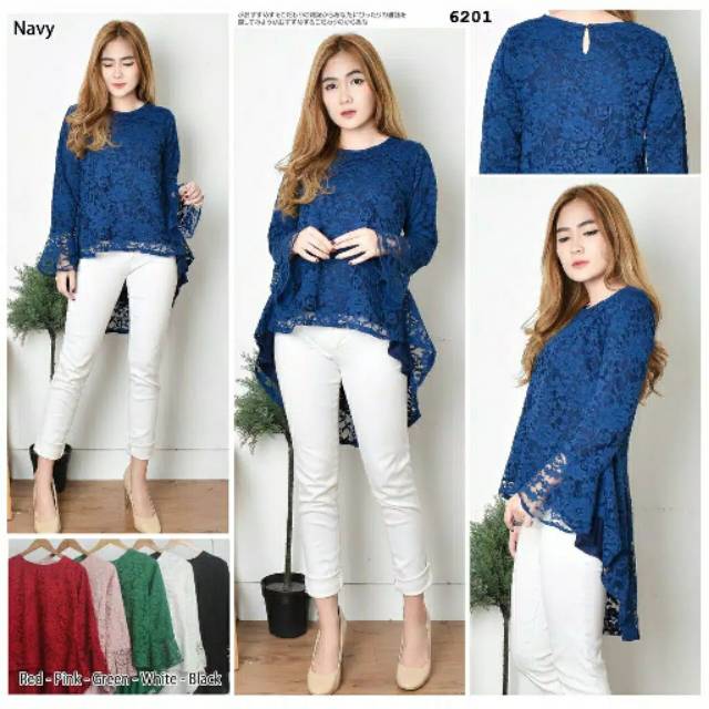 BLOUSE BROKAT / ATASAN BROKAT / BLOUSE BROKAT TANGAN PANJANG