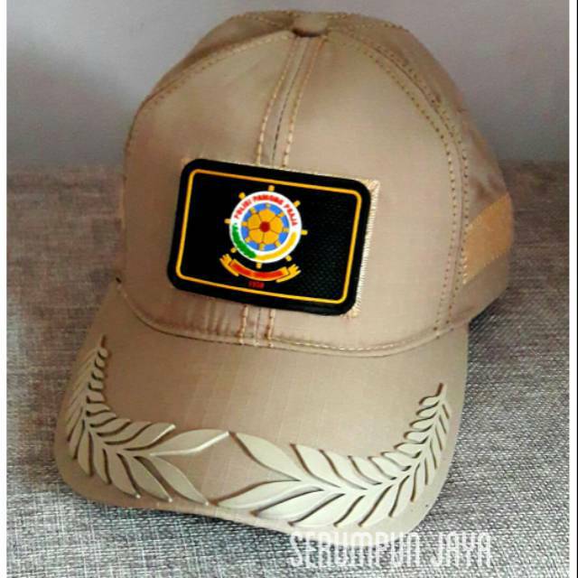 TOPI SATPOL PP - TOPI SATPOL PP PAMEN - TOPI SATPOL PP PAMEN VELCRO TAN