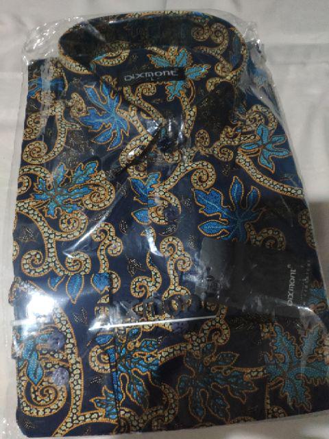 Kemeja Batik Pria Lengan Panjang Bl16 Katun Motif Modern Dixmont Semi Slimfit Premium