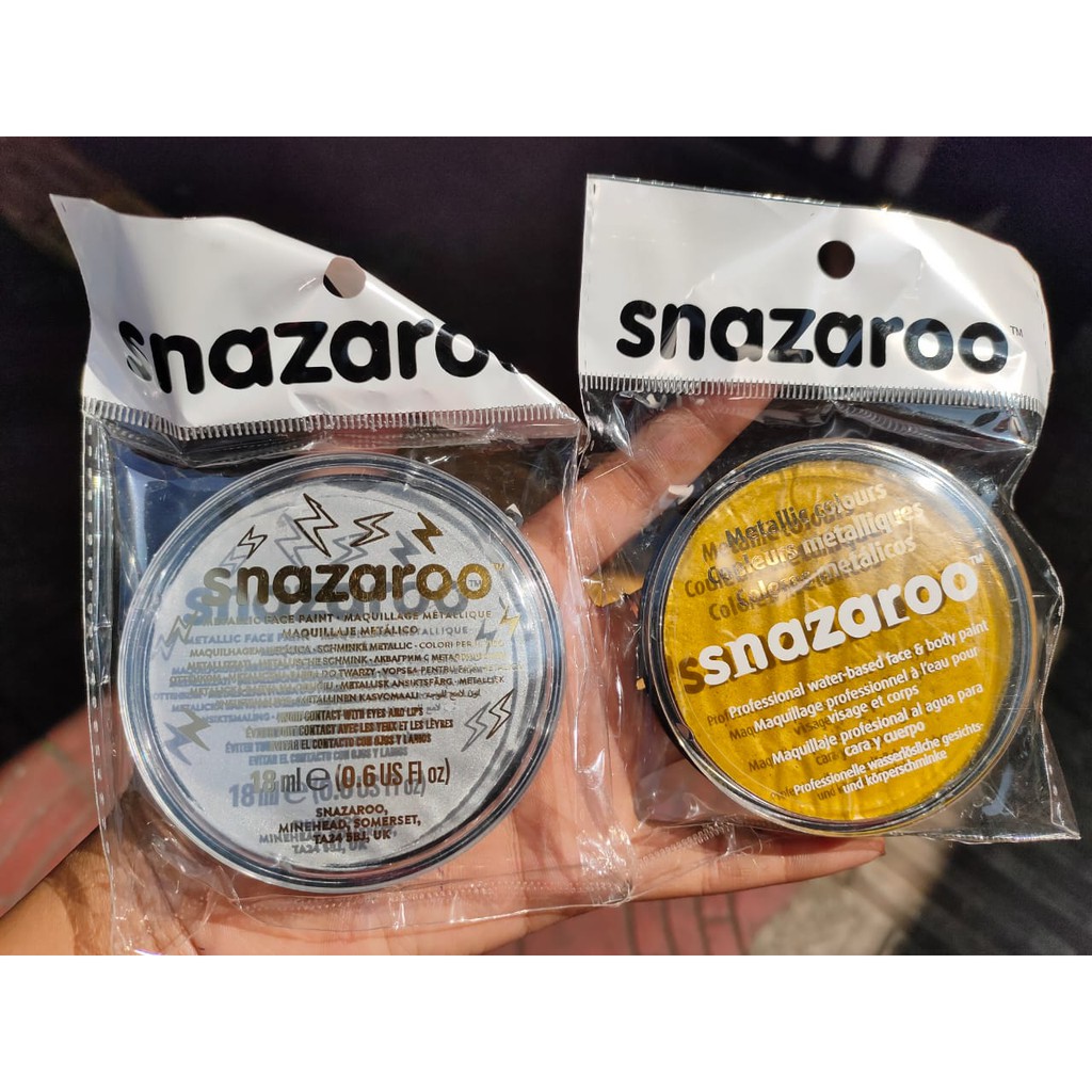 

face paint snazaroo 18 ml warna elektrik gold atau elektrik silver satuan