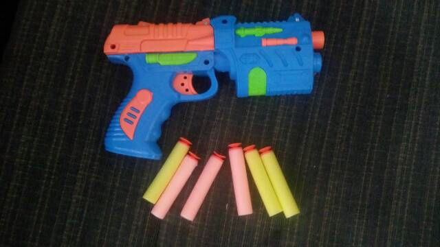 mainan pistol busa foam dart fun air gun mirip nerf