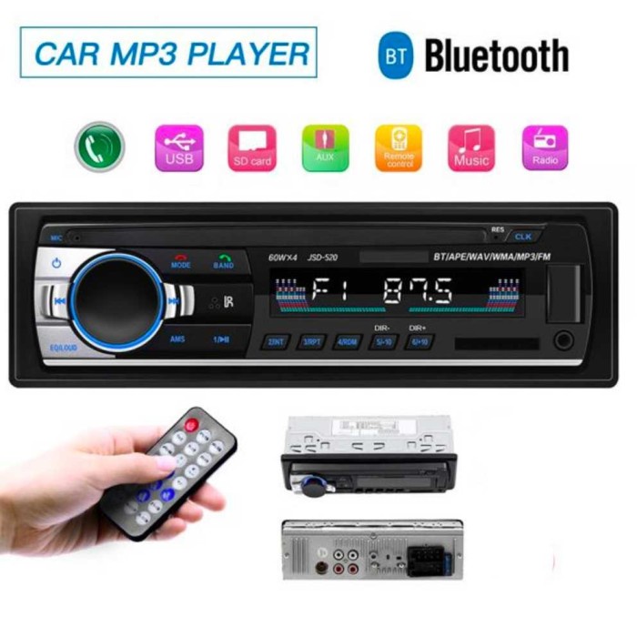 Taffware Tape Audio Mobil Multifungsi Bluetooth USB MP3 FM Radio