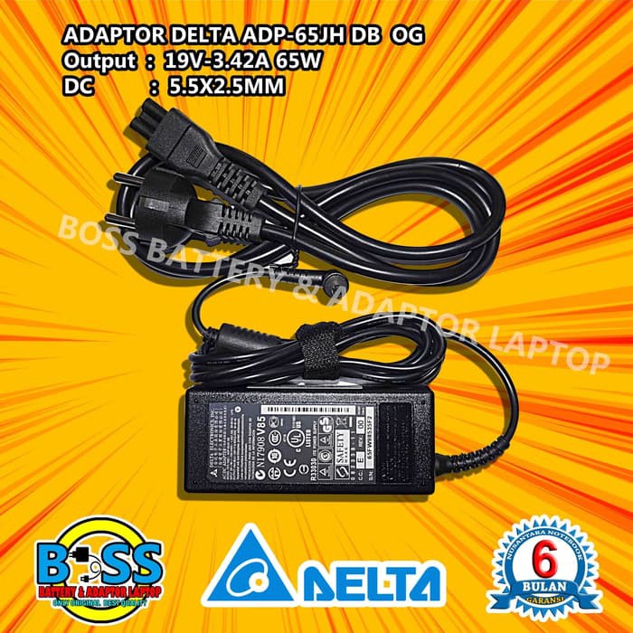 Delta Acer ADP-65JH B 65 Watt 19V 3.42A AC Adapter Charger - Black