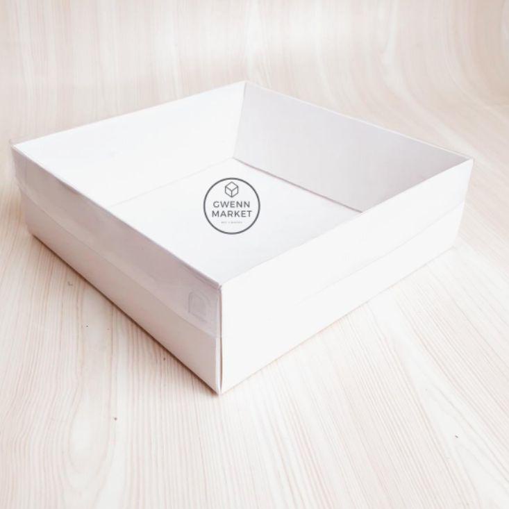 

Terbaru 6F7J9 Box kue per 5pccs laminating mika putih pudding 24x24x7 dus kue white ivory 74 Grosir