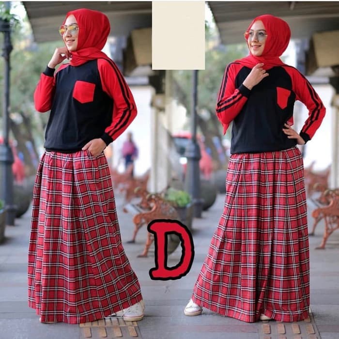 [BURBERRY red AK] Setelan Wanita Katun Merah