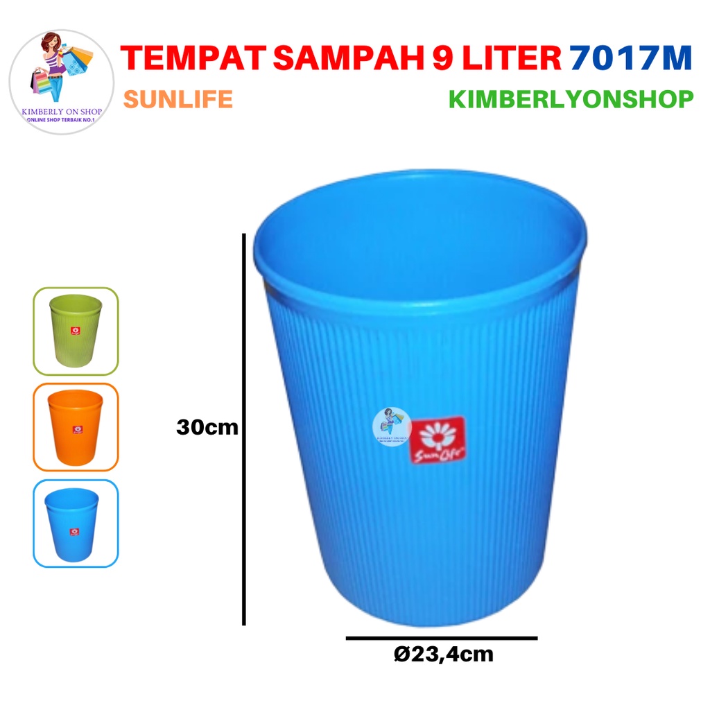 Tempat Sampah Bulat Rose Dustbin 9 Liter 7017 M Sunlife