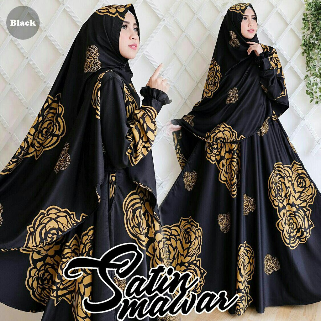 021 PROMO SATIN MAWAR BAJU MUSLIM MAXI MAXY DRESS MODERN PESTA KEKINIAN MURAH GROSIR TANAH ABANG