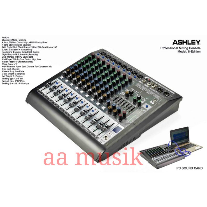 MIXER AUDIO ASHLEY 8 EDITION RECORDING PC ORIGINAL