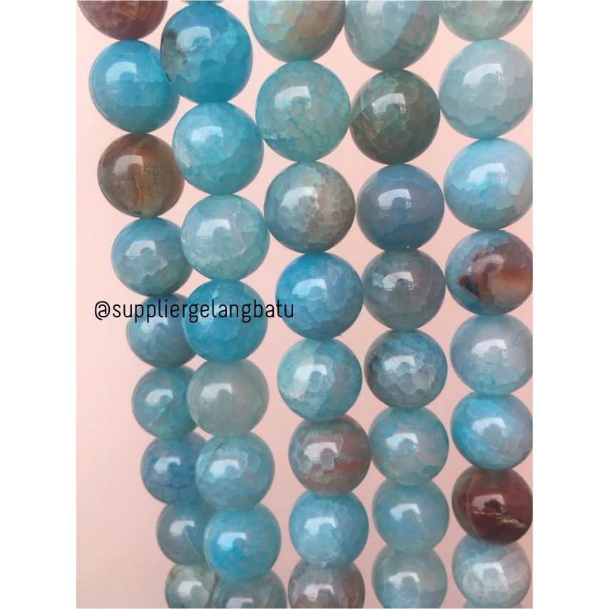 bahan blue aquamarine serat corak biru 14mm premium aksesoris craft motif fashion model pria wanita