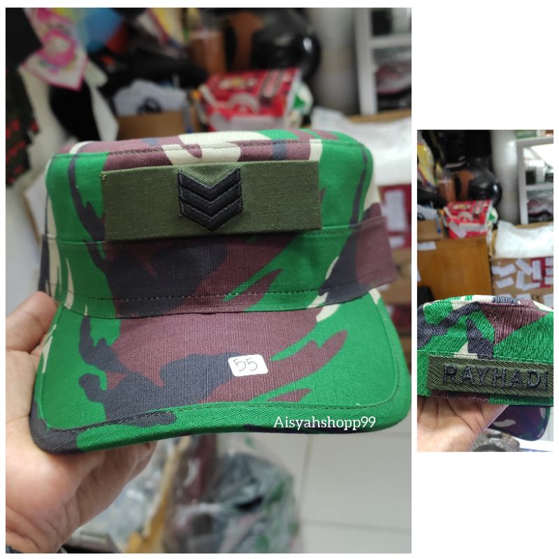 TOPI LORENG KOMANDO TNI AD/TNI AL/TNI AU/+ NAMA+PANGKAT/BAHAN SRITEX WOLL
