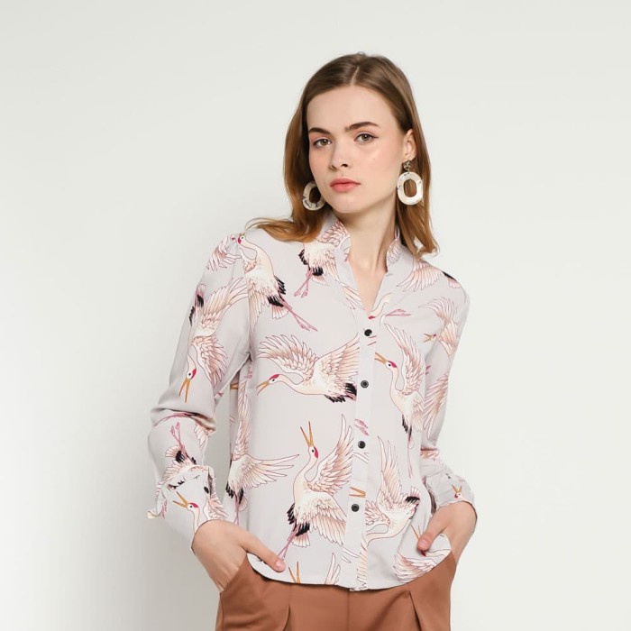 KEMEJA WANITA PANJANG Keren Terlaris Atasan cewek Kemeja Kantor Formal bahan adem Casual Baju kerja 