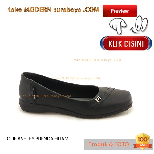 JOLIE ASHLEY BRENDA HITAM sepatu wanita casual  flat slip on