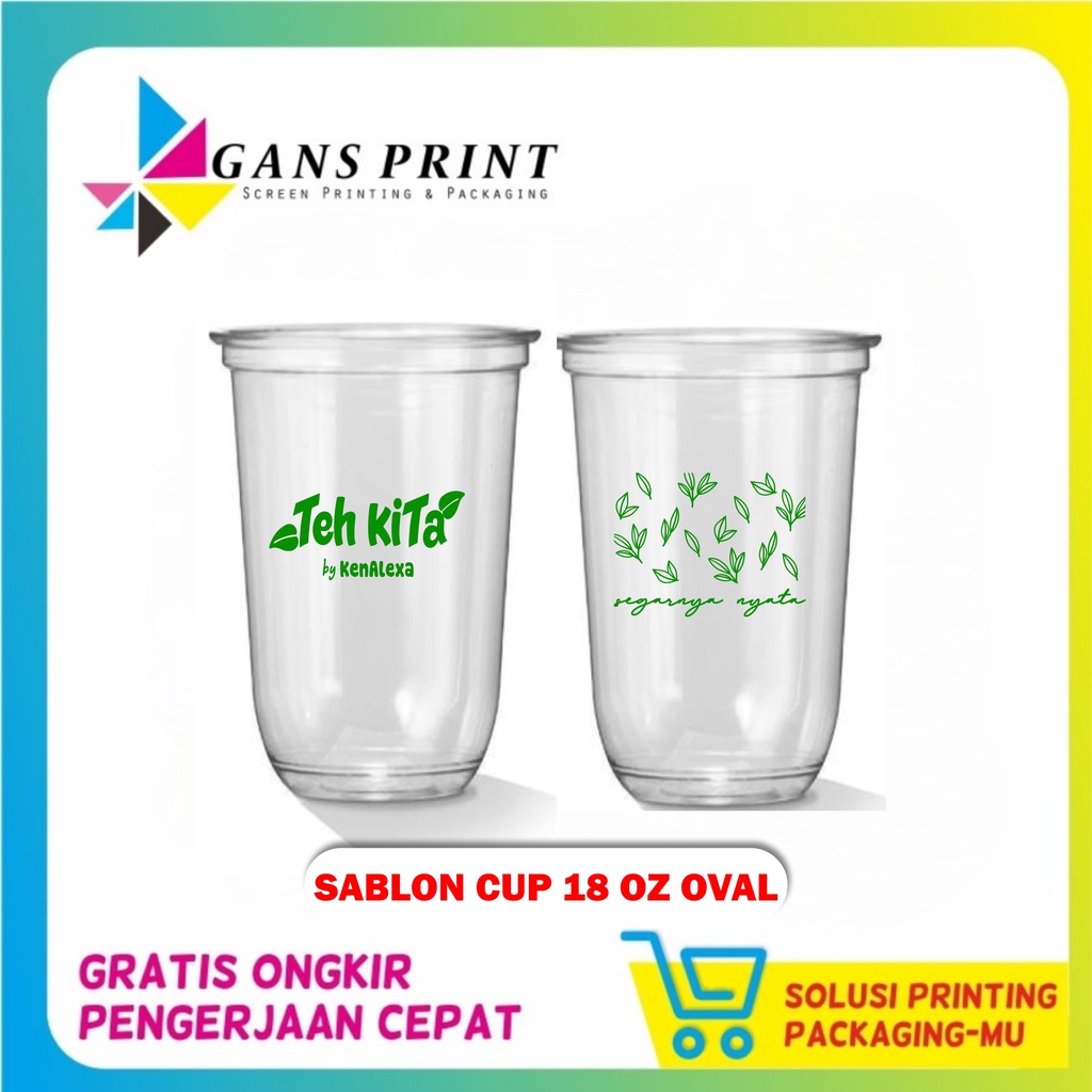 SABLON CUP STARINDO 18 OZ OVAL BISA CETAK 1-2 WARNA