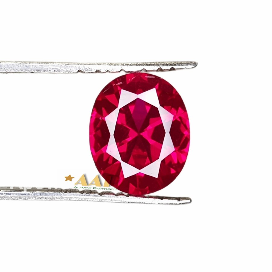 BATU MERAH SIAM ASLI BANGKOK MERAH DELIMA OVAL CUTTING / MERAH SIAM MERAH DELIMA RUBY