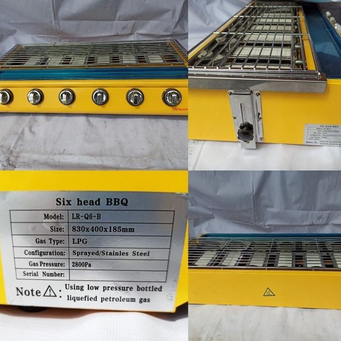 Kompor Panggangan Sate Gas Grill Roaster 6 Tungku CLBBQ6