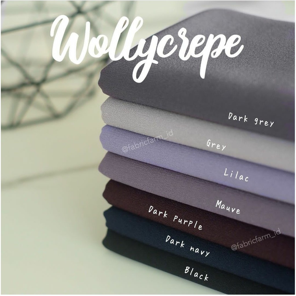 Kain Wollycrepe Grade A untuk Gamis,tunik,kulot,rok,jilbab,setcel