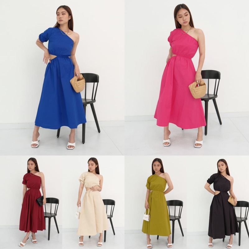 Berlin Dress - Dress Wanita / Dress Linen / Rok Lilit / Wrap Skirt / Setelan Linen / Tied Dress / Dr