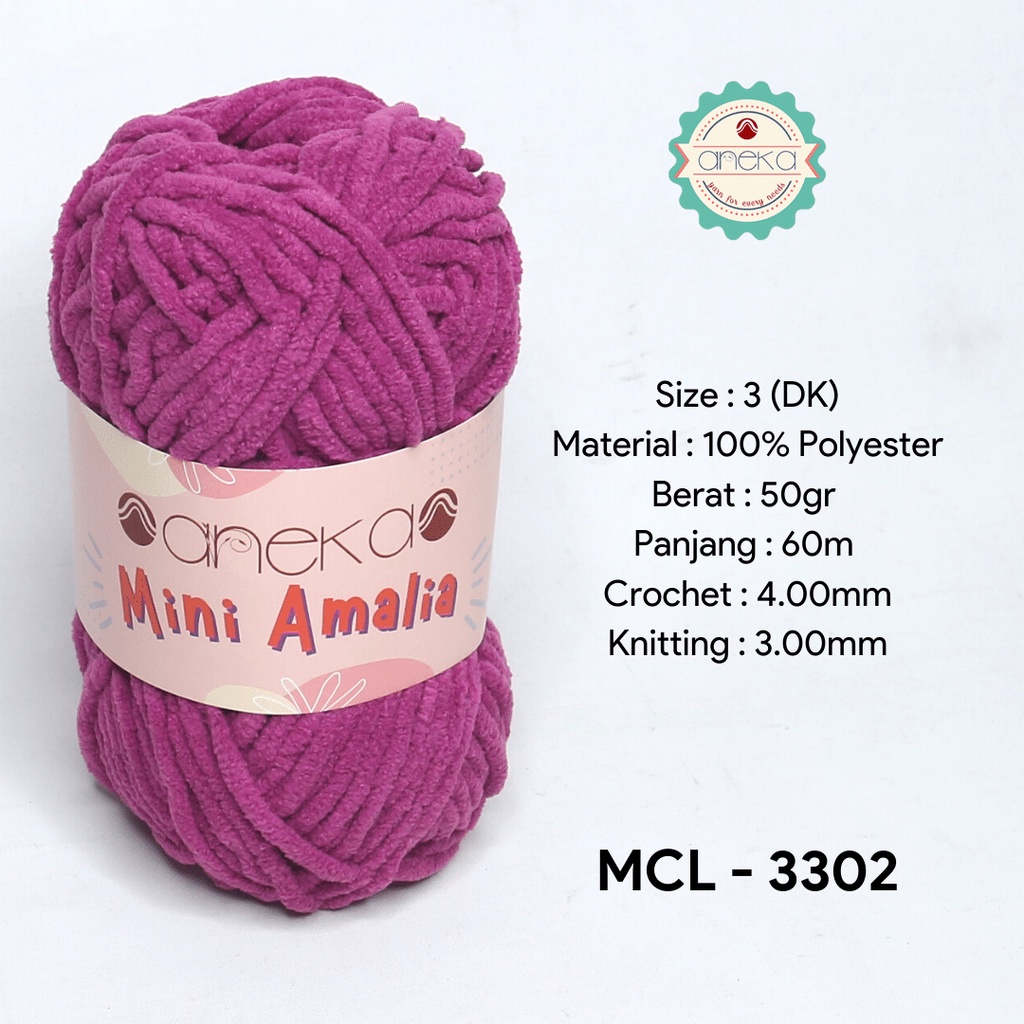 Benang Rajut Mini Amalia / Small Chenille Yarn - 3302