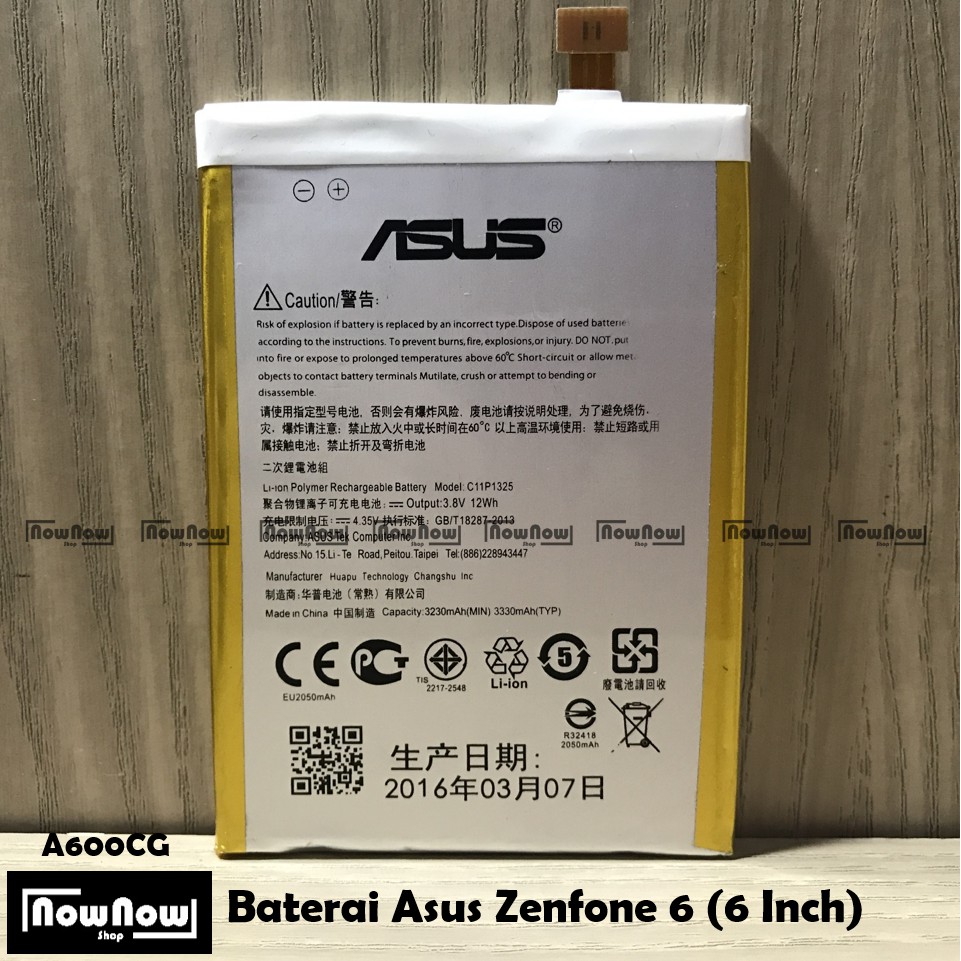 Baterai Asus Zenfone 6 - 6 Inch A600CG T00G Asus_T00G Original Batre Batrai Battery HP Zenphone