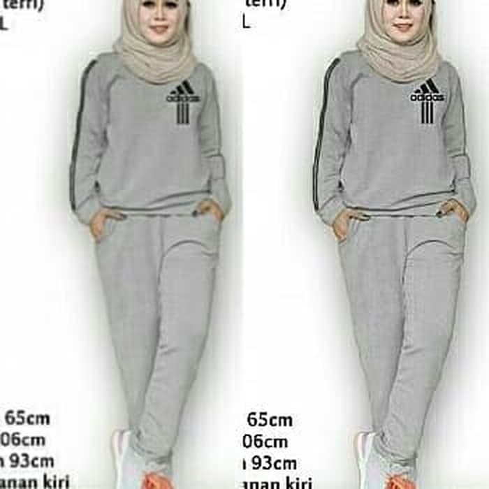 Training Jumbo Abu Baju Setelan Wanita Jumbo Berkualitas