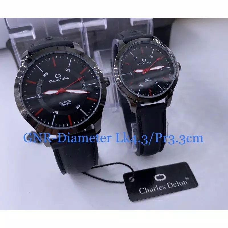 jam tangan charles delon couple original anti air sudah sepasang