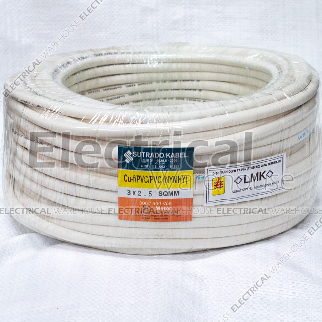 Kabel Serabut NYMHY 3x2.5mm2 SUTRADO Meteran ( HY 3x2.5mm 3x2.5 3x2,5 3x2,5mm )