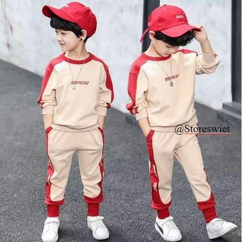 Setelan Baju Anak Laki laki Set Sweater Anak Cowok Kren Terbaru Umur 7 8 9 10 Tahun Setelan Ture