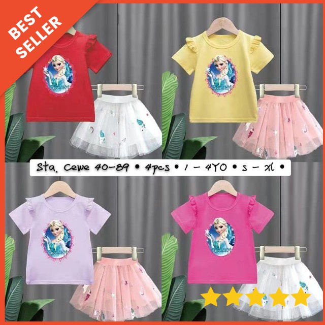 SETELAN ROK TUTU ANAK IMPORT 0-4 TAHUN / BAJU SETELAN ANAK UNICORN IMPORT / ROK TUTU PRINCESS ELSA