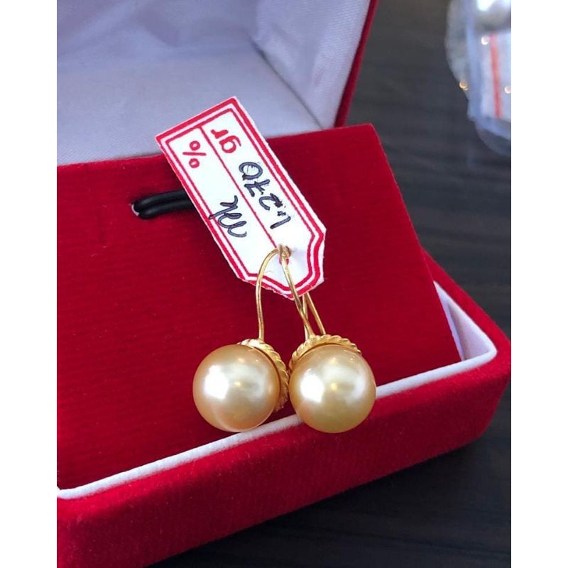 Giwang emas mutiara asli laut|anting emas 22k(91.6)mutiara laut gold|giwang wanita emas mutiara laut
