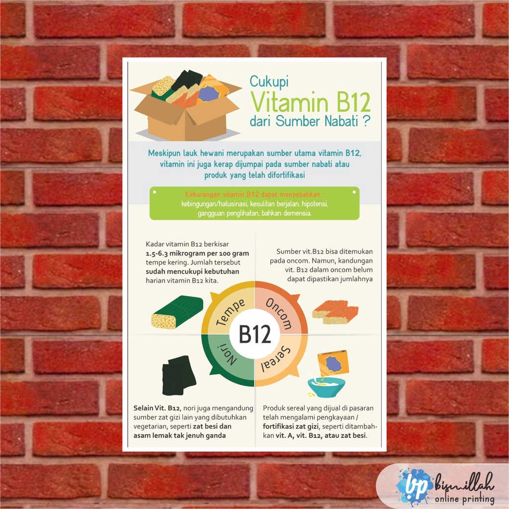 

Poster Kesehatan Cukupi Vitamin B12 dari Sumber Nabati