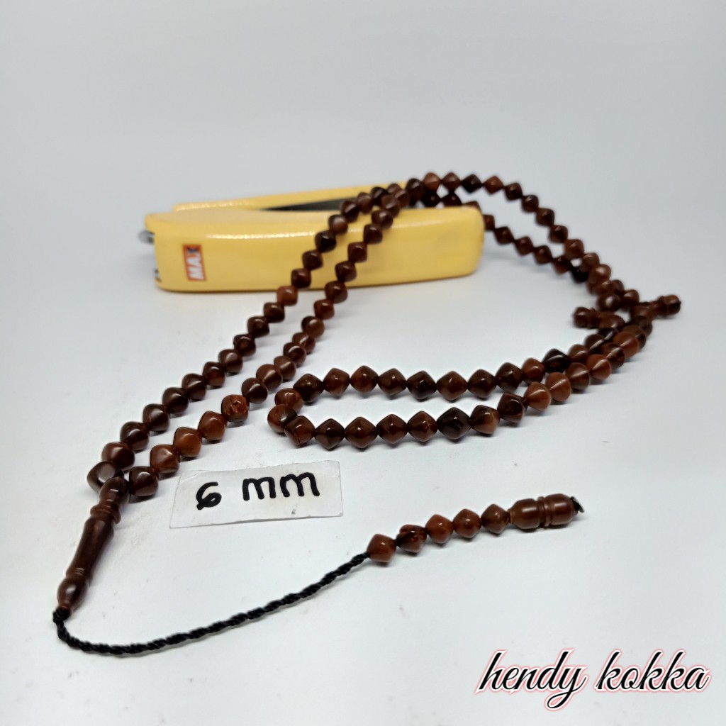 Tasbih Kokka kaukah 99 wajik 6 mm coklat