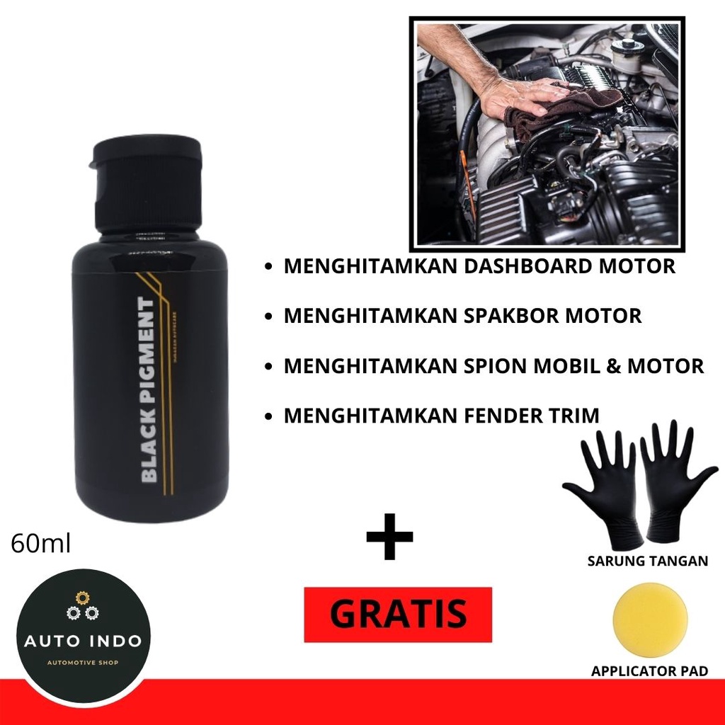 Black Pigment 250ml - Penghitam Body Plastik Kasar Kusam  Motor dan Mobil - Trim Restorer