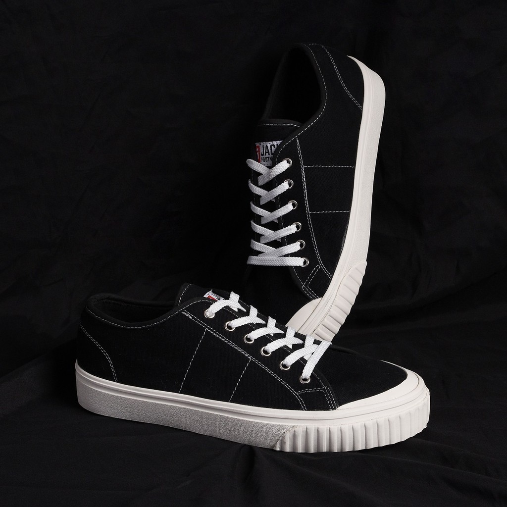 Bronson Black | Sepatu Casual Vulcanized Sneaker Kasual Sekolah Lokal Footwear Ori New | FORIND Jack