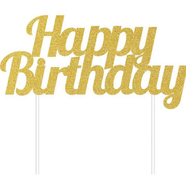 Ti-0013 Cake Topper Hiasan Kue Tulisan Happy Birthday Hbd Ungu