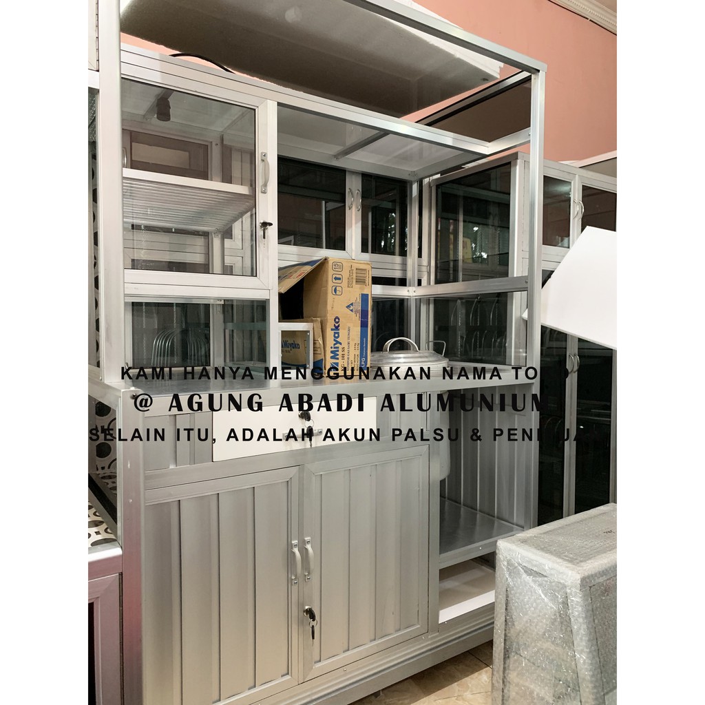 Etalase / Gerobak Alumunium Dagang Bakso / Bubur / Mie Ayam 120cm