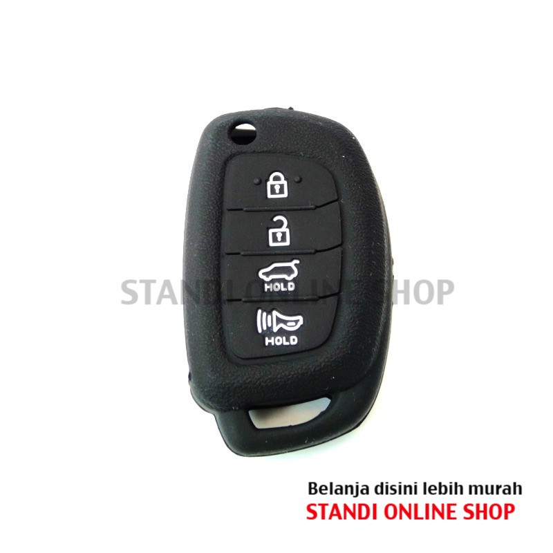 Silicone Remote Cover Kondom Kunci Keyshirt Hyundai Santa Fe 4 Tombol