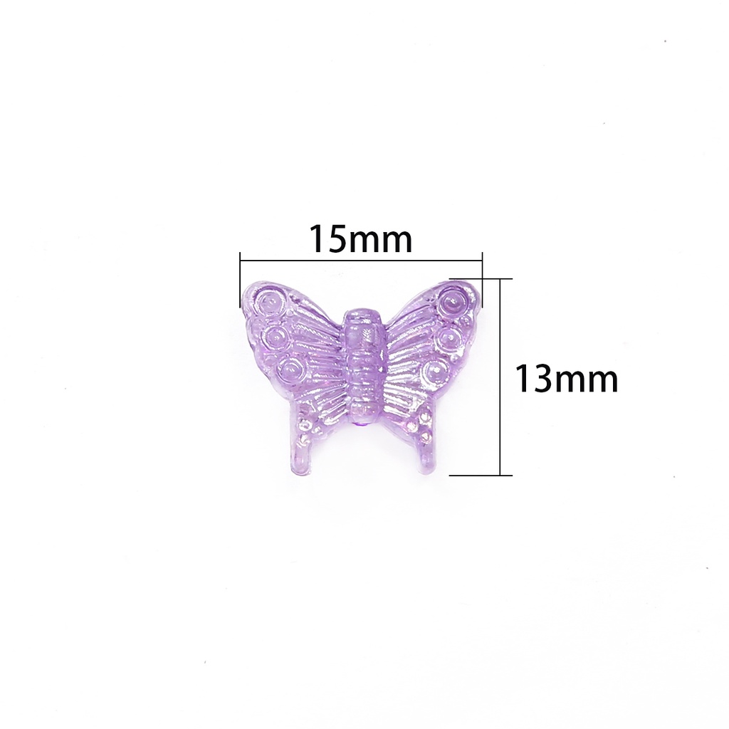 Acrylic plated colorful butterfly diy handmade beaded necklace ornaments Pendant 20pcs/pack