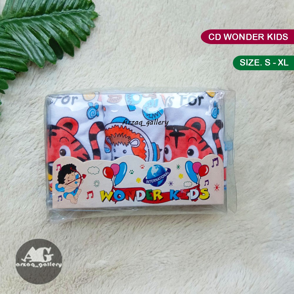 [ 3 pcs ] - CD Celana Dalam Anak Laki-Laki Putih Kartun Carakter / CD WONDER KIDS mika Putih | Celana Dalam Anak | Cd