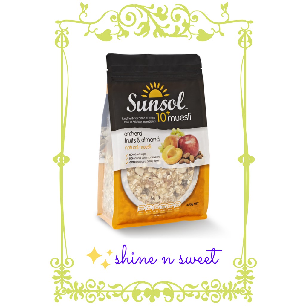 

Sunsol 10+Natural Muesli Orchard Fruit and Almond 550gr