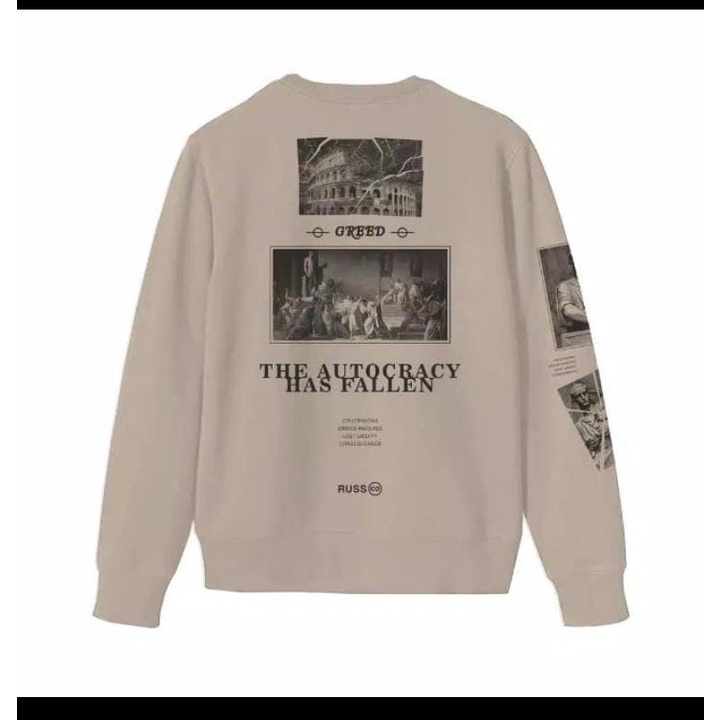 Crewneck Autocracy Cream Full Lebel Uniqlo l Sweater North South East South East West Russ Premium Quality Termurah