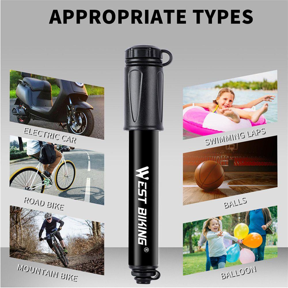 R-FLOWER Pompa Sepeda Mini 100PSI Portable Aksesoris Sepeda MTB Tire Inflator