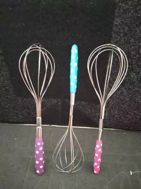 Alat Pengocok Telor Polkadot / Kue Manual Stainless