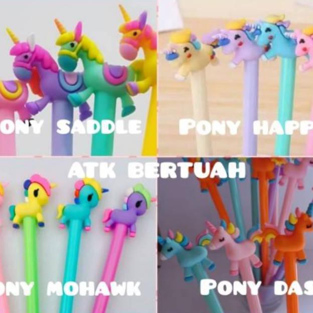 

12 BUAH PEN PULPEN GEL KEPALA LUCU UNICORN PONY HELLO KITTY DORAEMON MERMAID FLAMINGO PART 1