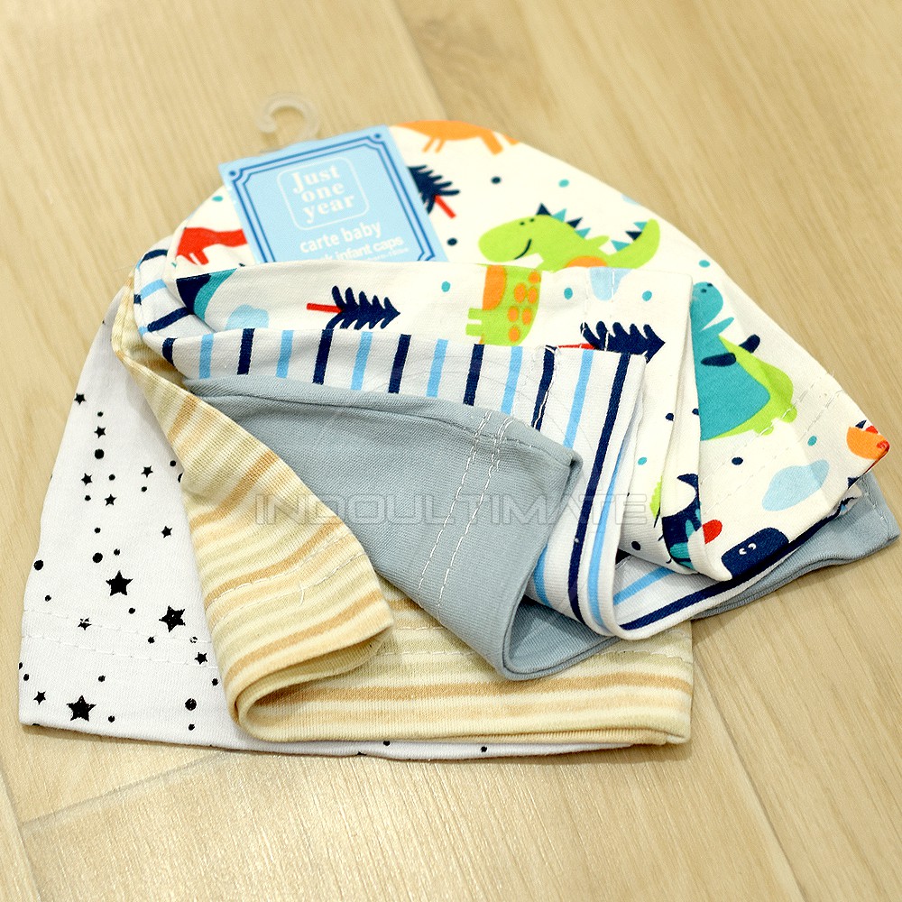 Topi Kupluk Bayi 5in1 100% COTTON BH-96A Topi Bayi isi 5 Pcs Baby Hat New Born Pelindung Kepala Bayi