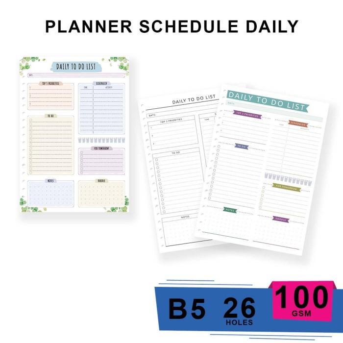 

Binder | Planner B5 Schedule Daily- Isi Kertas / Refil Agenda / Hvs 100 Gsm Kualitas Terbaik