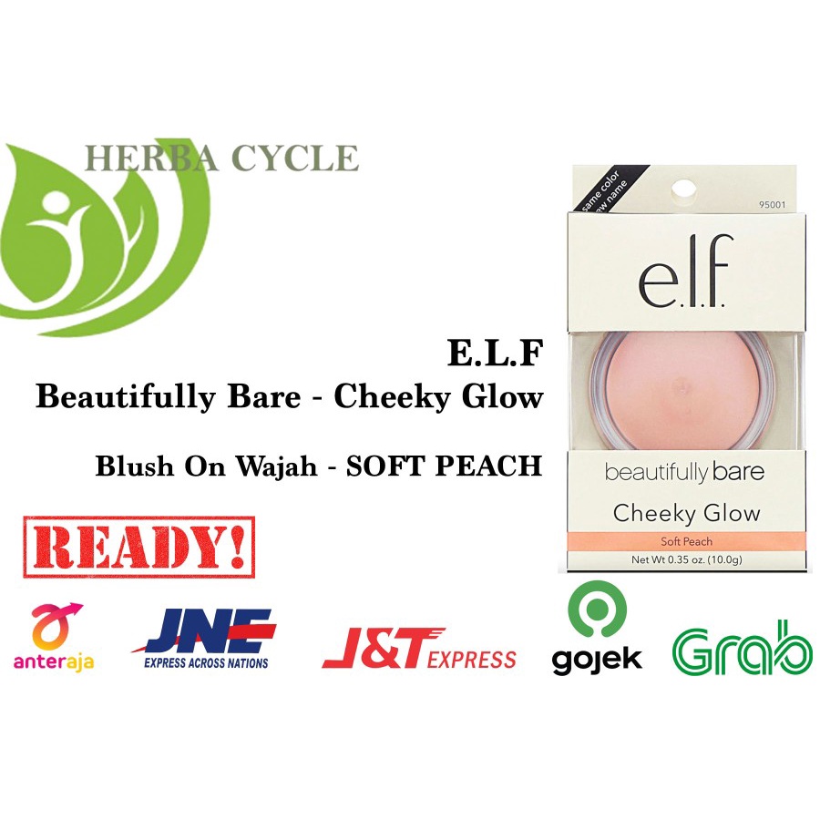 ELF Beautifully Bare Cheeky Glow Soft Peach 10 g Blush On Wajah ORI USA