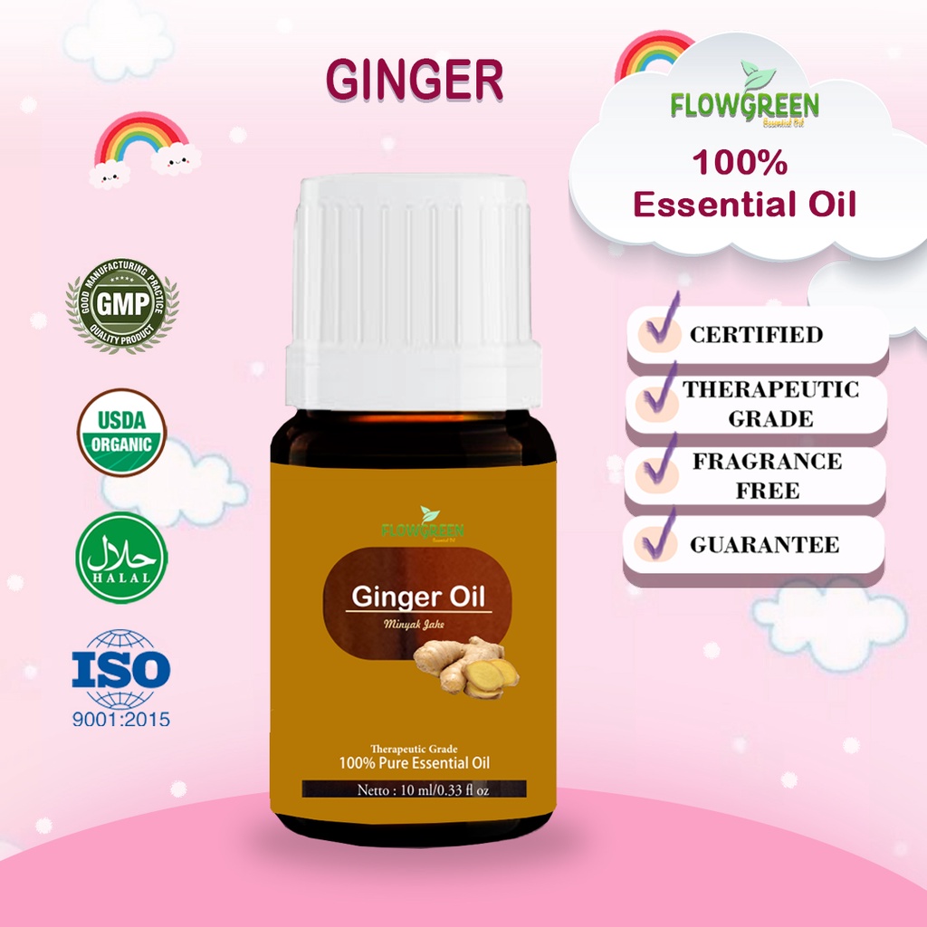 Flowgreen Ginger Essential Oil Pure Minyak Essensial Atsiri Aroma Terapi Esensial Diffuser Difuser