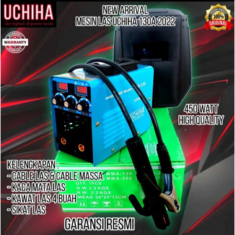 Mesin las Uchiha 130a 450watt new arrival 2022 terlengkap full bonus garansi resmi promo