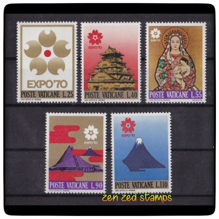 

0441 Perangko Vatican City 1970 World Expo '70 5v Mnh