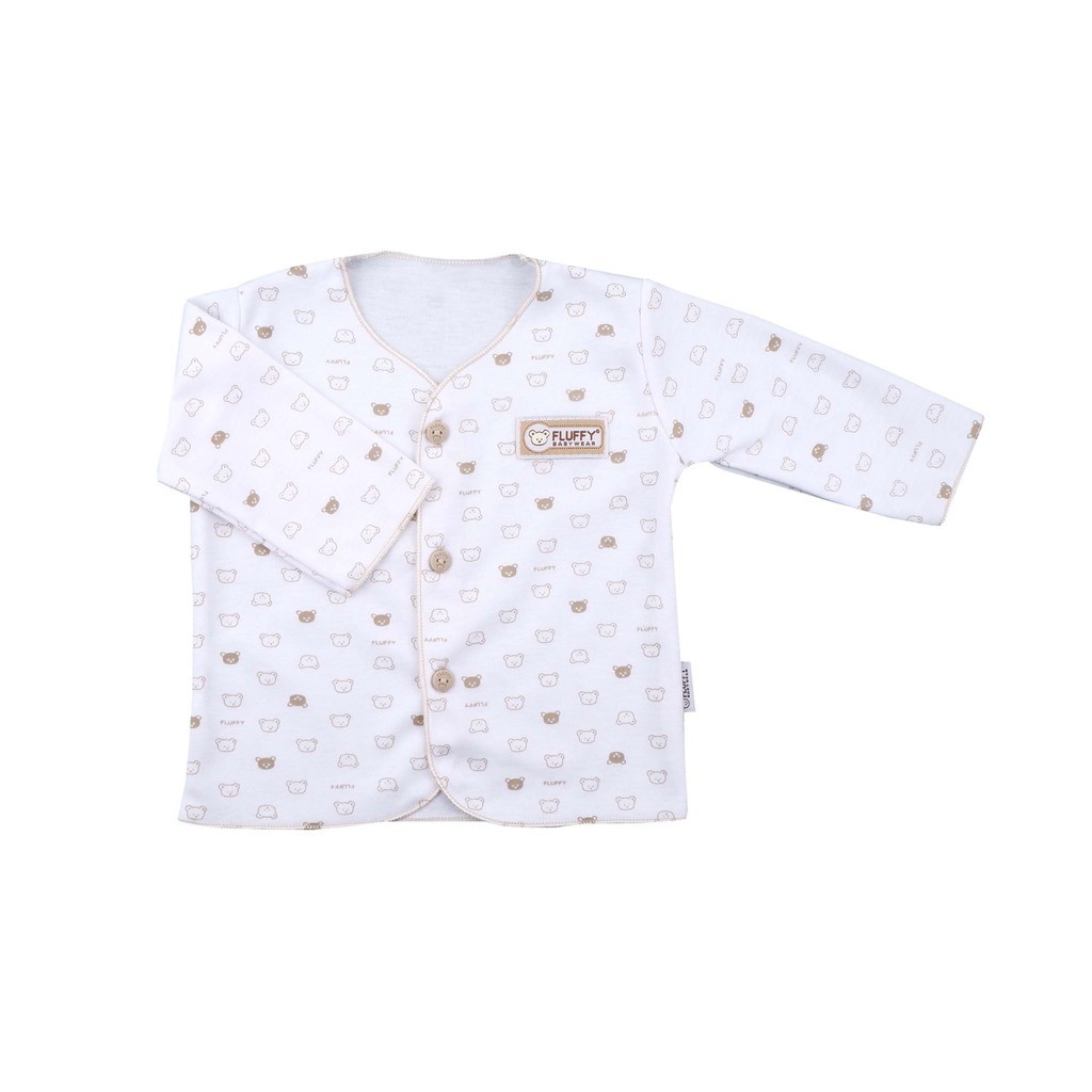 Fluffy Baju Bayi Lengan Panjang Neci Khaki Series - Fluffy Baju Newborn Panjang SNI Seri Khaki-1